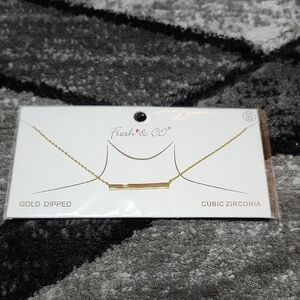 FRESH & CO. GOLD-DIPPED CUBIC ZIRCONIA NECKLACE
